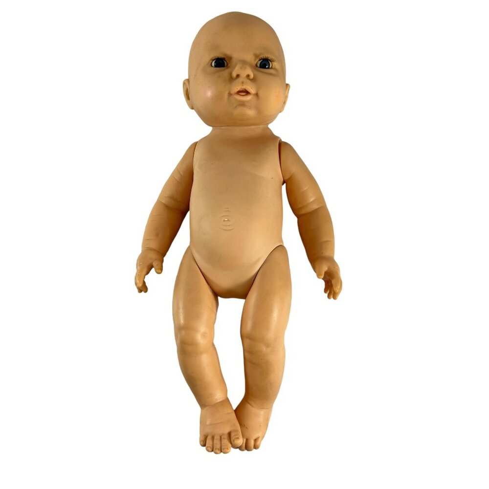 Vintage 80s Egee Baby Doll Poseable Open Eyes Lashes 14" Plastic Body